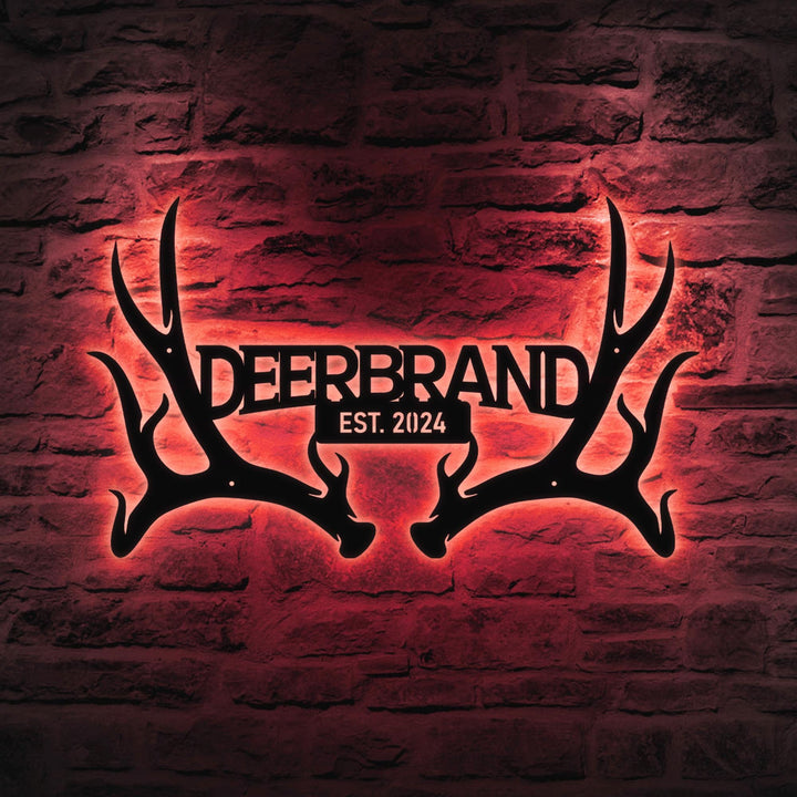 Custom Deer Antler Family Monogram Sign, Hunter Gift, Hunting Sign, Personalized Family Name Sign, Deer Sign, Father's Day Sign Gift For Him