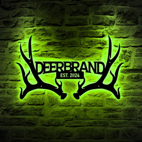 Custom Deer Antler Family Monogram Sign, Hunter Gift, Hunting Sign, Personalized Family Name Sign, Deer Sign, Father's Day Sign Gift For Him