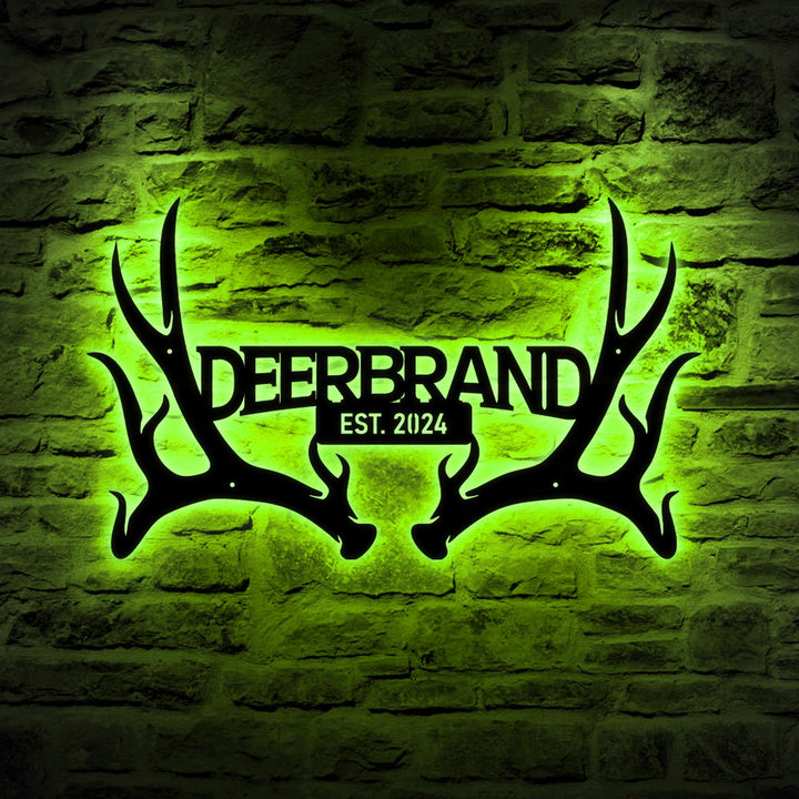 Custom Deer Antler Family Monogram Sign, Hunter Gift, Hunting Sign, Personalized Family Name Sign, Deer Sign, Father's Day Sign Gift For Him