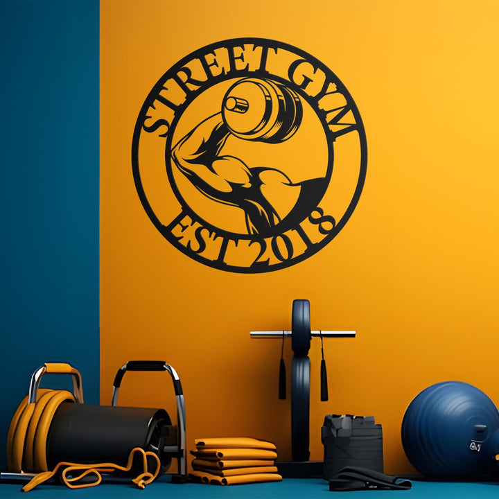 Personalized Home Gym LED Lights Metal Wall Art, Custom Gym Name Metal Sign, Multi Color Home Gym Art, Metal Fitness Wall Art, Fitness Decor