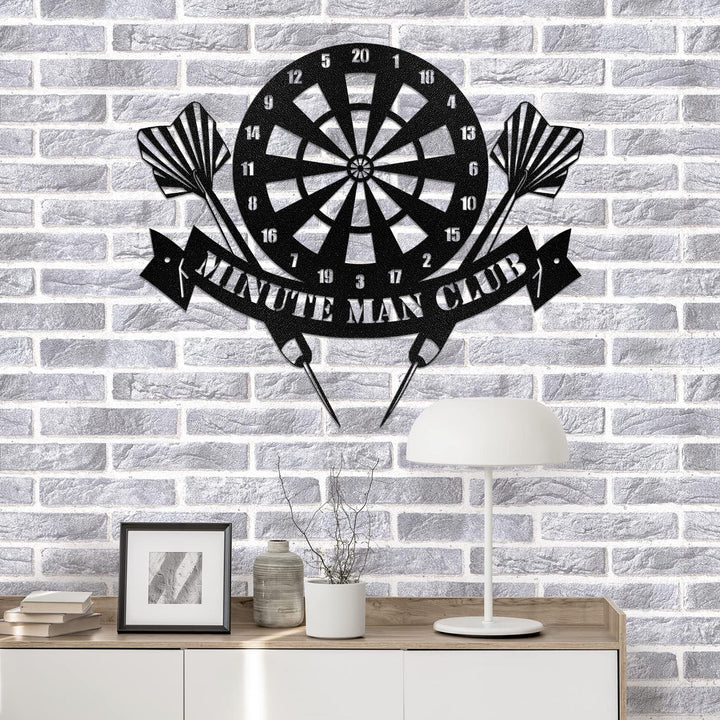 Darts Sport Monogram Metal Wall Art LED Lights, Custom Dartboard Metal Signs, Sport Metal Wall Decor, Darts Sport Wall Hanging, Game Decor