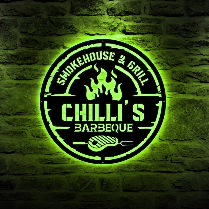 Personalized Metal Barbecue Sign, Custom Grill Sign, Barbecue Sign for Outdoor, BBQ Sign. Custom Gift, Barbecue Wall Art Decor,Outdoor Decor