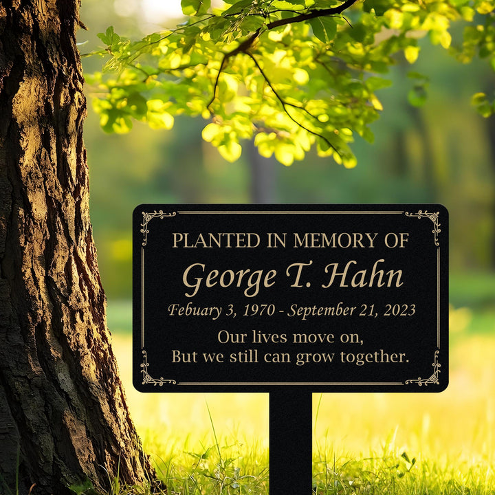 Personalized Memorial Tree Plaque with Stake, Sturdy Metal Garden Marker, Tree Sign, Remembrance Plaque-Multiple Colors, Tree Plaque Marker