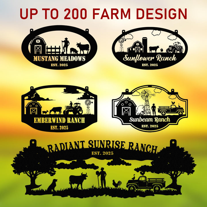 Personalized Metal Farm Sign, Custom Every Farm Sign, Large Farm Sign, Farmville Metal Sign, Farm Gate Sign, Farm Sign with all farm Pets