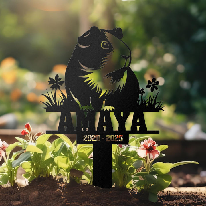 Custom Guinea Pig Memorial Stake, Custom Guinea Pig Yard Stake, Guinea Pig Pet Memorial Marker, Metal Hamster Memorial Stake, Grave Marker