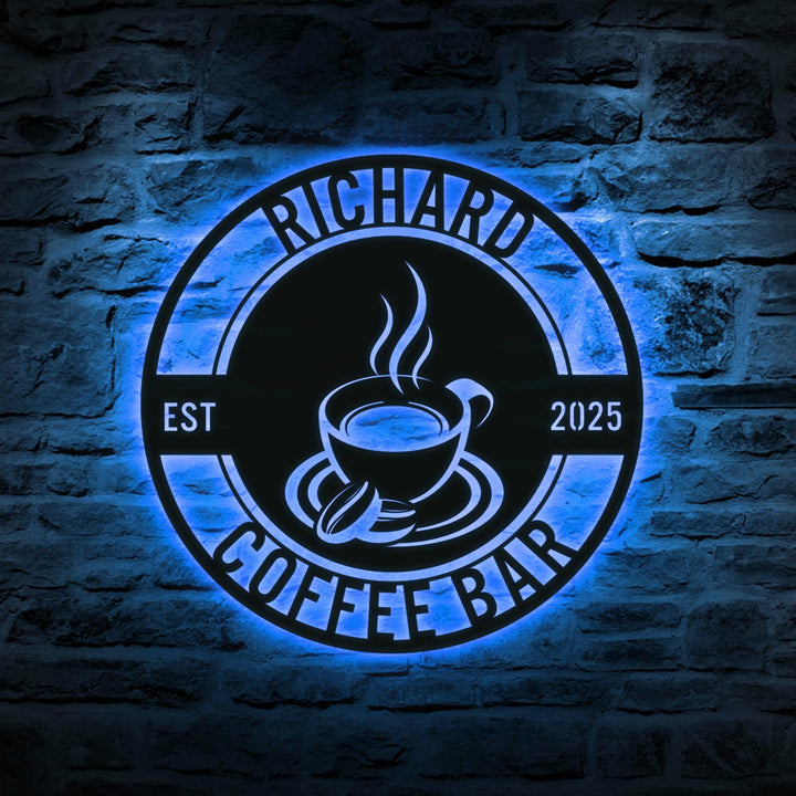 Personalized Coffee Bar Metal Sign, Coffee Bar Decor, Coffee Sign, Metal Coffee Sign, Coffee Metal Wall Art, Coffee Shop Sign, Name Sign