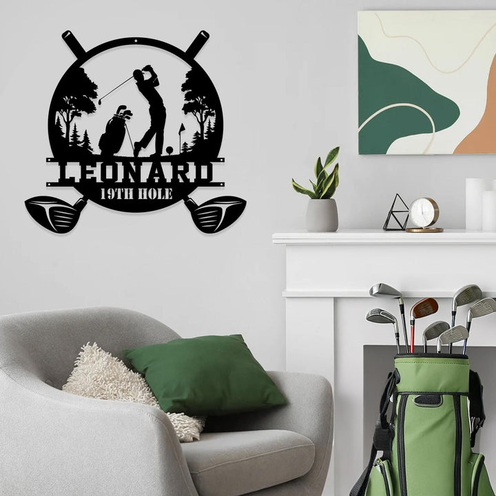 Custom Golf Metal Wall Sign, Golf Metal Wall Art, Golf Metal Wall Decor, Golf Gifts, 19th Hole Sign, Golf Metal Name Sign, Gift For Dad