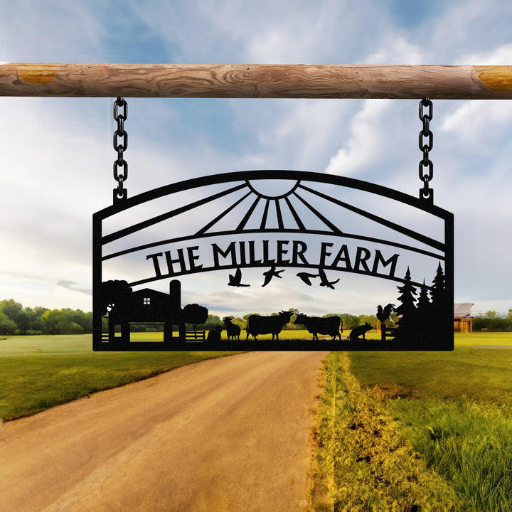 Custom Metal Farm Name Sign, Personalized Farmhouse Decor, Farm Gate Hanger, Metal Farm Sign, Metal Barn Sign, Ranch metal sign, Farmer Gift