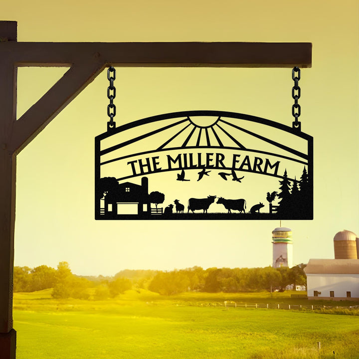 Custom Metal Farm Name Sign, Personalized Farmhouse Decor, Farm Gate Hanger, Metal Farm Sign, Metal Barn Sign, Ranch metal sign, Farmer Gift