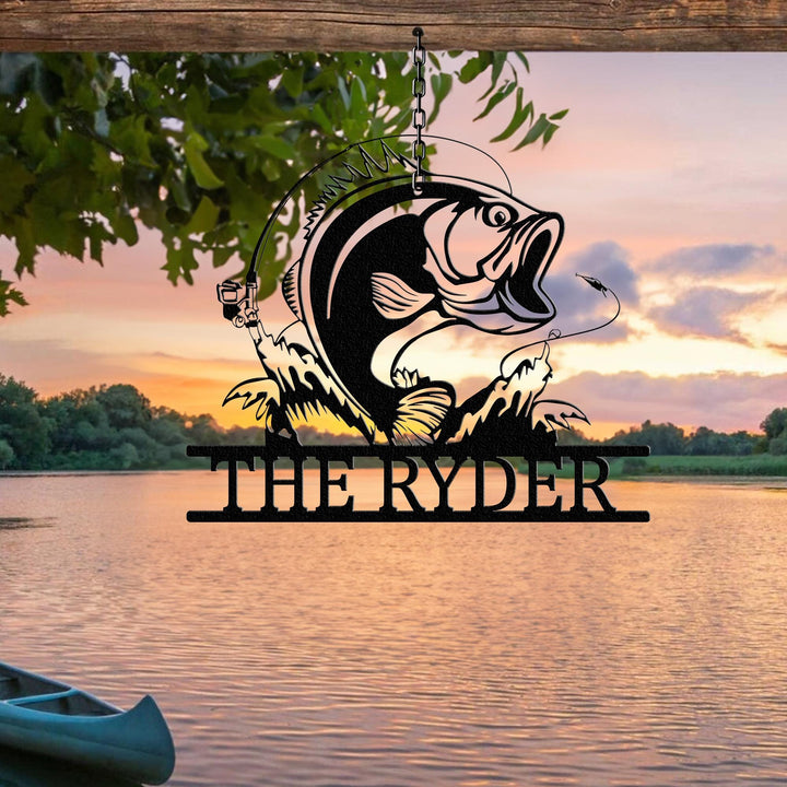 Custom Bass Fishing Metal Sign Led Light, Fishing Metal Wall Art, Fishing Home Decor, Crappie Fish, Bass Fish Man Cave, Fisherman Dad Gift
