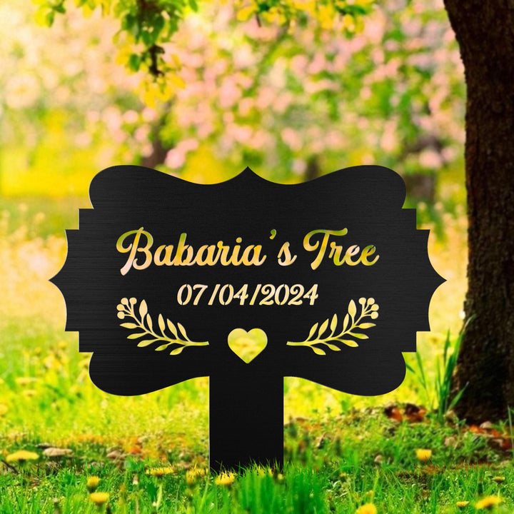 Tree Memorial Stake Custom Memorial Tree Sign With Stake, Tree Garden Sign, Personalized Tree Garden Marker, Tree Plaque Marker, Yard Decor