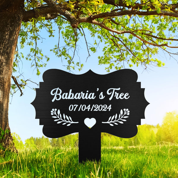 Tree Memorial Stake Custom Memorial Tree Sign With Stake, Tree Garden Sign, Personalized Tree Garden Marker, Tree Plaque Marker, Yard Decor