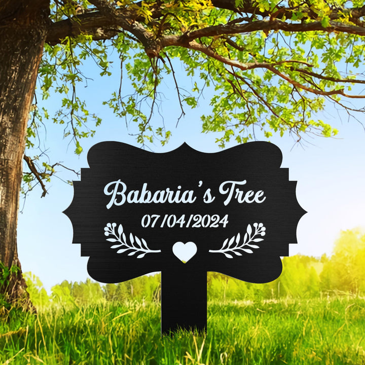 Tree Memorial Stake Custom Memorial Tree Sign With Stake, Tree Garden Sign, Personalized Tree Garden Marker, Tree Plaque Marker, Yard Decor