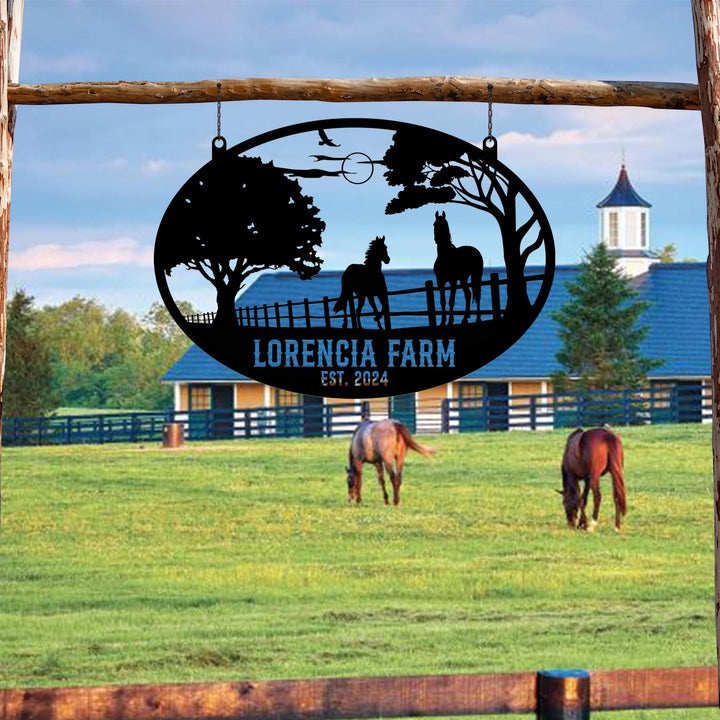Personalized Horse Ranch Sign, Metal Farm Sign, Ranch Sign, Farm Sign, Farm Sign, Farming Signs, Custom Horse Sign, Gift For Her, Home Decor