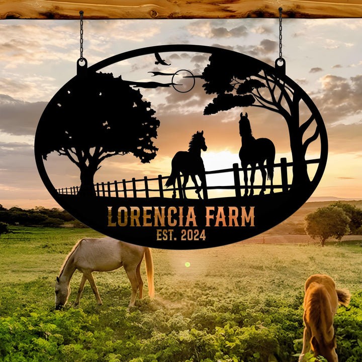 Personalized Horse Ranch Sign, Metal Farm Sign, Ranch Sign, Farm Sign, Farm Sign, Farming Signs, Custom Horse Sign, Gift For Her, Home Decor