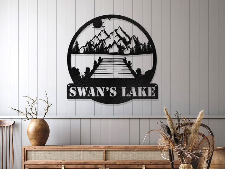Lake House Metal Sign, Forest Lake Sign, Custom Lake House Name Sign, Camping Metal sign, Lake House Decor, Front Porch Decor, Gift For Dad