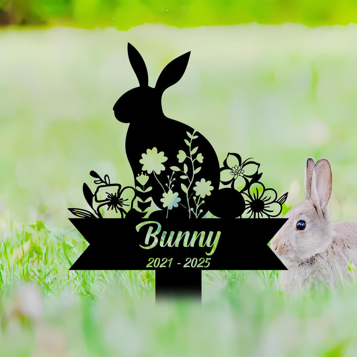 Custom Rabbit Memorial Garden Stake, Lop Rabbit Grave Marker,Bunny Memorial Metal Sign,Yard Stake,Outdoor Rabbit Garden Decor, Bunny Sign
