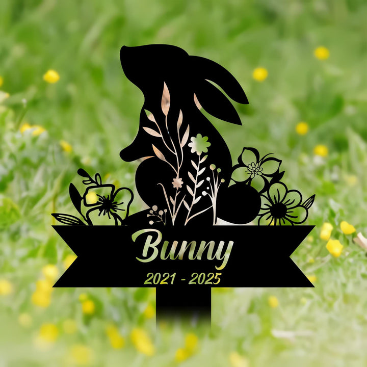 Custom Rabbit Memorial Garden Stake, Lop Rabbit Grave Marker,Bunny Memorial Metal Sign,Yard Stake,Outdoor Rabbit Garden Decor, Bunny Sign