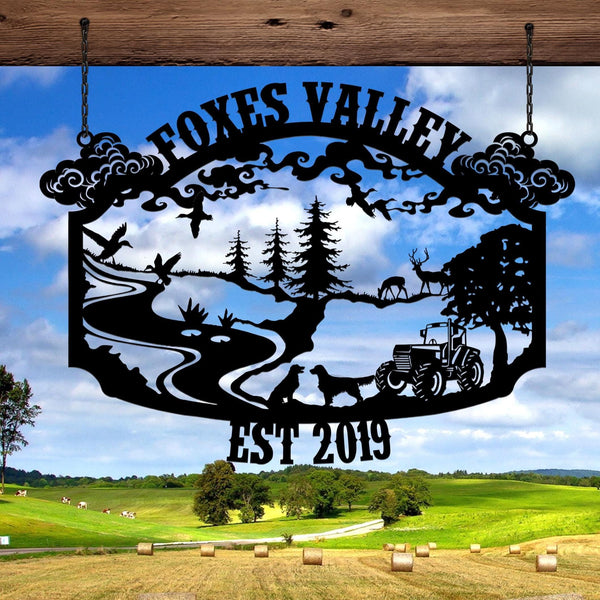 Personalized Farm House Metal Entrance Sign, Custom Metal Ranch Name Sign, Family Name Sign, Anniversary Gift, Gift For Family, Farm Sign