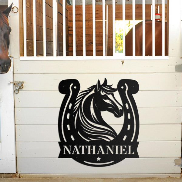 Custom Horse Monogram for Barn, Metal Horse Sign, Personalized Family Gift, Gift for Horse Fan Friend, Gift for Parents, Fathers day gifts
