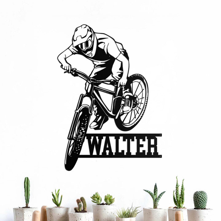 Personalized BMX Bike Metal Wall Art Sign, Custom Bicycle Racing Name Sign, Biker Name Sign, Birthday Gift, Biker Gift, Father's Day Gift