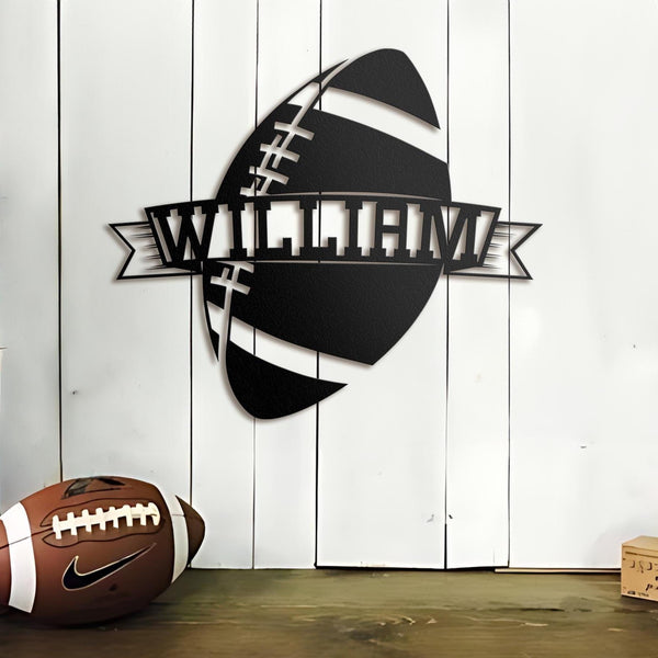 Custom American Football Metal Sign with LED Light, Custom Football Player Name Sign, Gift for Dad Boy, Boys Room Decor, Sport Home Decor