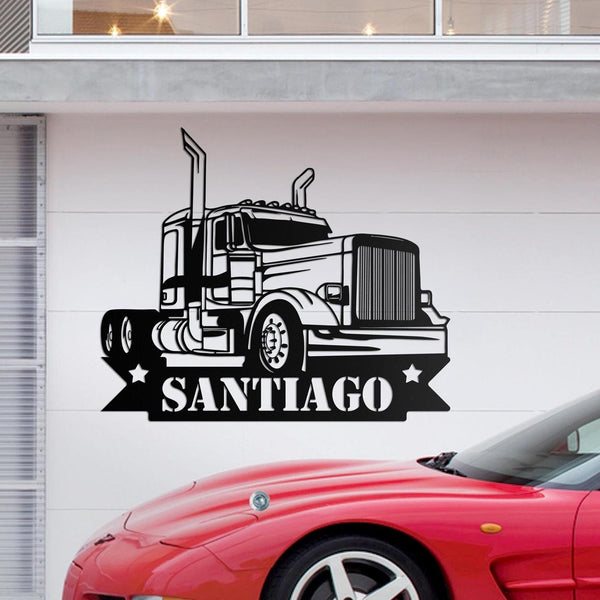 Custom Metal Semi Truck Driver Sign with Led Light, Truck Driver Gift, Semi Truck Wall Decor, Father's Day Gift, Trucking Company Wall Art