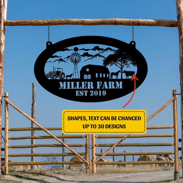 Custom Your Metal Farm Sign, Design Your Own Farm Sign, Farmhouse Metal Sign, Farmhouse Decor, Ranch Sign, Farm Gate Sign, Farmer Gift
