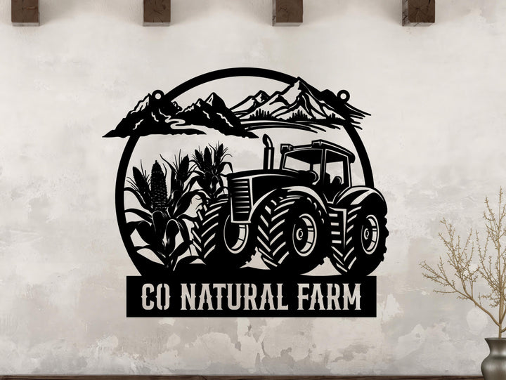 Custom Metal Tractor Sign ,Personalized Farm Sign, Metal Name Sign, Door Hanger, Housewarming Gift, Farmer Gift, Dad Gift, Father's Day Gift