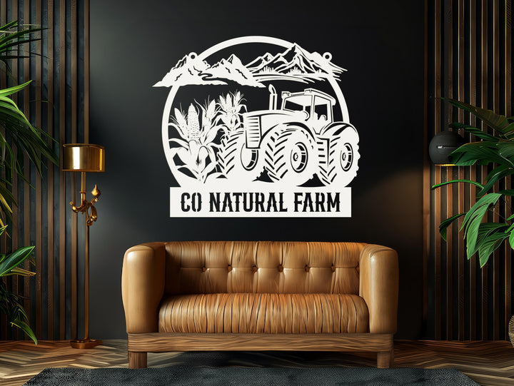 Custom Metal Tractor Sign ,Personalized Farm Sign, Metal Name Sign, Door Hanger, Housewarming Gift, Farmer Gift, Dad Gift, Father's Day Gift
