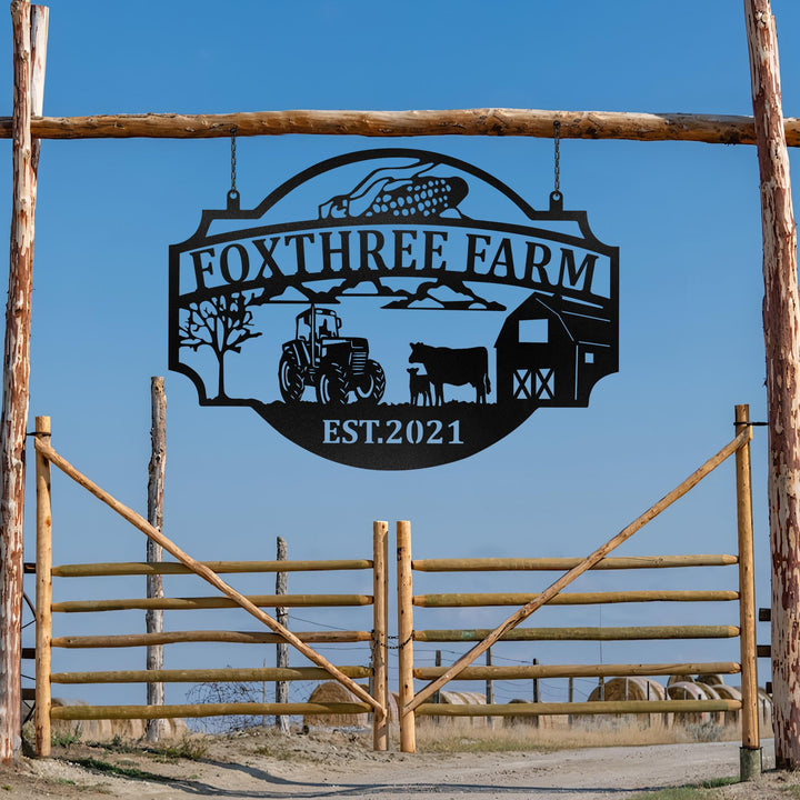 Custom Metal Farm Sign Name Sign, Metal Barn Sign, Large metal name sign, Ranch metal sign,Farm metal sign, Farmhouse Decor, Gift For Farmer