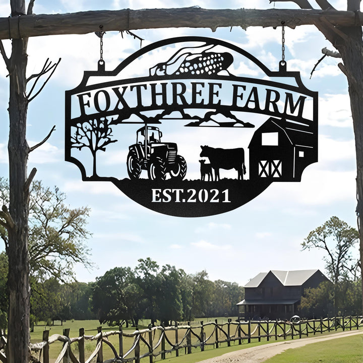 Custom Metal Farm Sign Name Sign, Metal Barn Sign, Large metal name sign, Ranch metal sign,Farm metal sign, Farmhouse Decor, Gift For Farmer