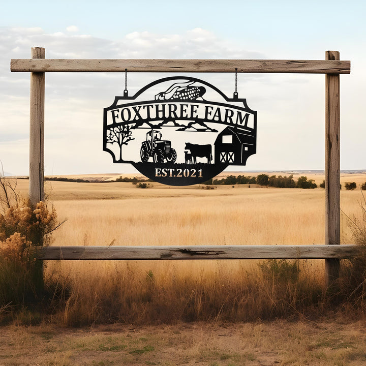 Custom Metal Farm Sign Name Sign, Metal Barn Sign, Large metal name sign, Ranch metal sign,Farm metal sign, Farmhouse Decor, Gift For Farmer