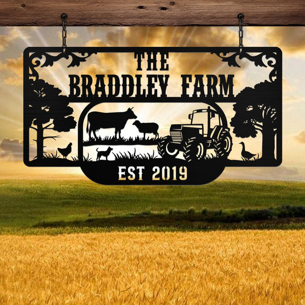 Metal Farm Sign, Custom metal farm name sign, Large metal name sign, Ranch metal sign, Hangable farm sign, Farmville metal sign, Ranch sign
