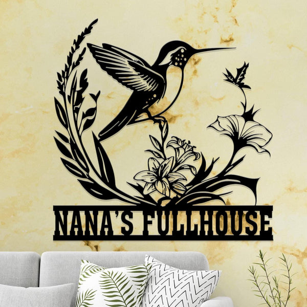 Garden Metal Sign, Personalized Garden Wall Art, Birds Decor, Birds Lover Gift, Garden Wall Decor, Custom Metal Name Sign, Outdoor Decor