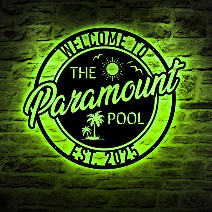 Custom Metal Poolside Sign, Personalized Tropical Pool Sign, Patio Decor, Pool Bar Sign, Backyard Sign, Custom Welcome Sign, Tiki Bar Art