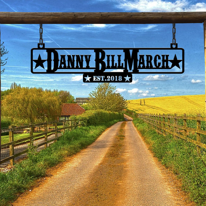 Personalized Metal Farm Entrance Sign, Custom Ranch Metal Sign, Large Family Name Sign, Barn Decor,Family Name Plaque Gift,Father's Day Gift