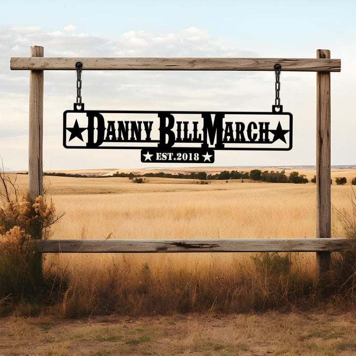 Personalized Metal Farm Entrance Sign, Custom Ranch Metal Sign, Large Family Name Sign, Barn Decor,Family Name Plaque Gift,Father's Day Gift