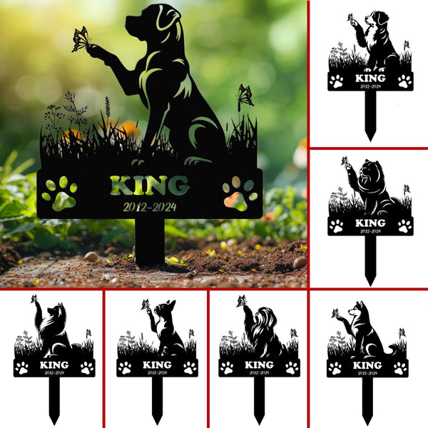 Custom Dog Memorial Stake, Dog Grave Marker, Every Dog Breed Metal Stake, Personalized Dog Garden Sign, Pet Loss Gift, Garden Decor Metal