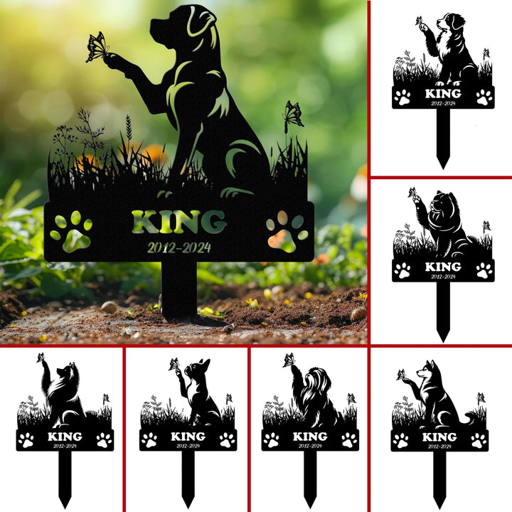 Custom Dog Memorial Stake, Dog Grave Marker, Every Dog Breed Metal Stake, Personalized Dog Garden Sign, Pet Loss Gift, Garden Decor Metal