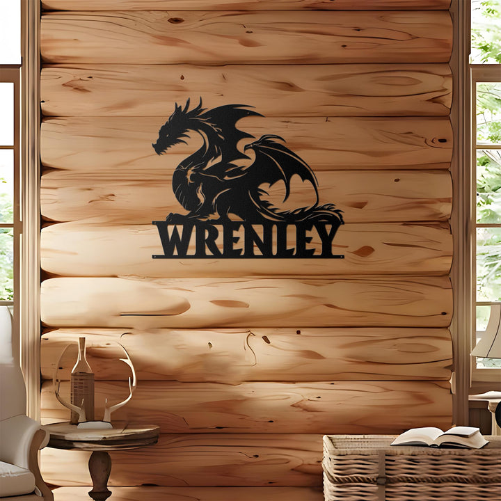 Custom Dragon Metal Wall Art LED Light Custom Name Dragon Metal Sign,Dragon Lover Gifts,Boy Room Decor Dragon Metal Art Birthday Gift