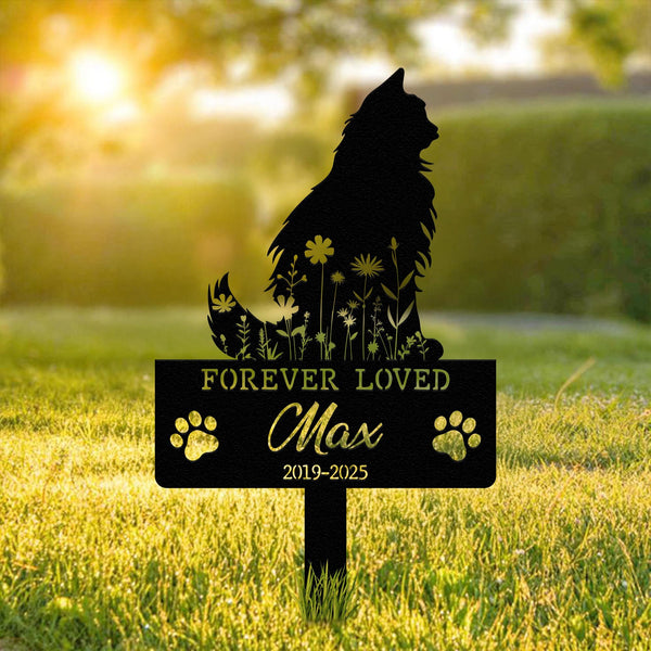 Custom Cat Memorial Stake, Cat Grave Marker, Cat Breed Metal Sign, Pet Memorial Gift, Cat Memorial Plaque, Pet Loss Gift, Remembrance Stake