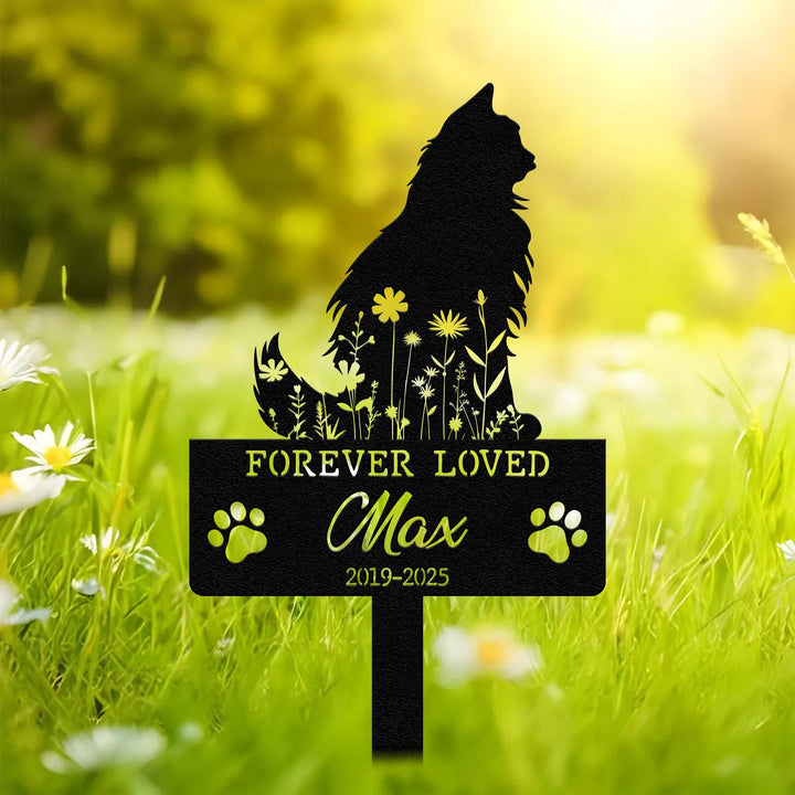 Custom Cat Memorial Stake, Cat Grave Marker, Cat Breed Metal Sign, Pet Memorial Gift, Cat Memorial Plaque, Pet Loss Gift, Remembrance Stake
