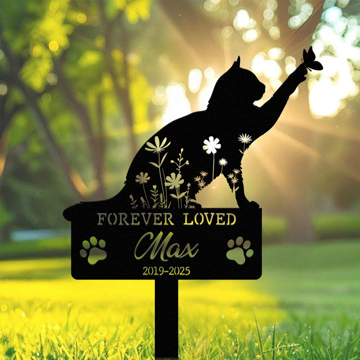 Custom Cat Memorial Stake, Cat Grave Marker, Cat Breed Metal Sign, Pet Memorial Gift, Cat Memorial Plaque, Pet Loss Gift, Remembrance Stake