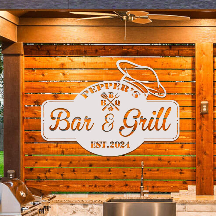 Personalized Backyard BBQ Metal Wall Art, Bbq Metal Wall Art,BBQ Sign, Custom Family Name Sign, Metal BBQ decor,Bbq Name Signs,Outdoor Decor