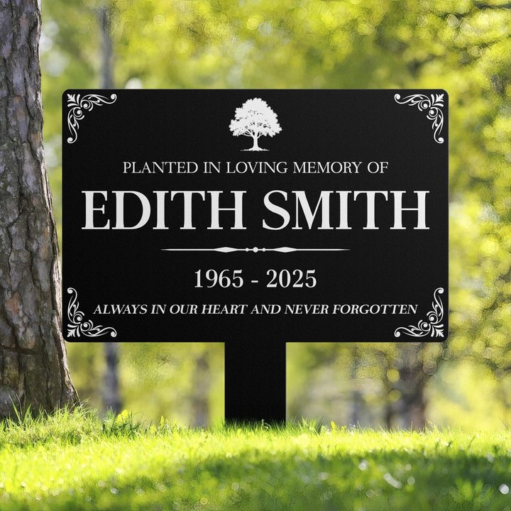 Custom Memorial Tree Sign With Stake, Personalized Memorial Plaque Stake,Metal Grave Marker ,Memorial Marker,Grave Marker,Remembrance Plaque
