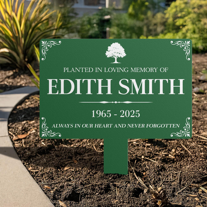 Custom Memorial Tree Sign With Stake, Personalized Memorial Plaque Stake,Metal Grave Marker ,Memorial Marker,Grave Marker,Remembrance Plaque