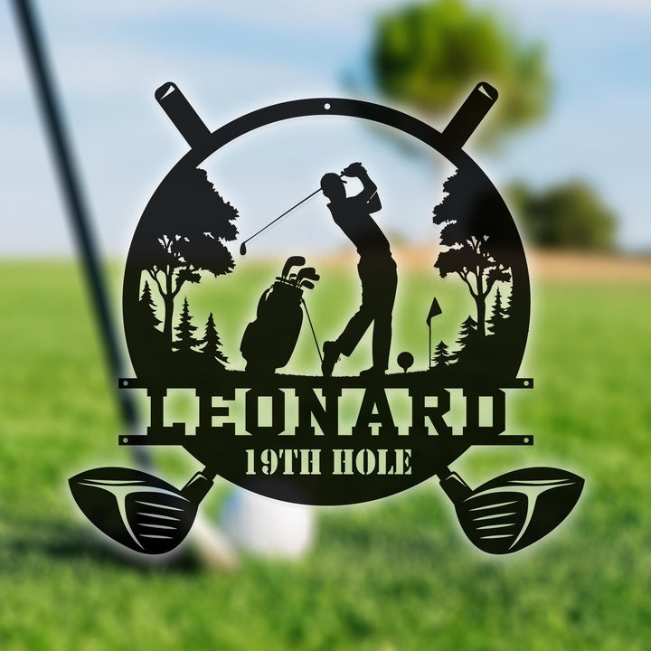Custom Golf Metal Wall Sign-Personalized Golf Metal Wall Art-Golf Metal Wall Decor-Golf Gifts-19th Hole Sign-Golf Metal Name Sign-Golf Decor