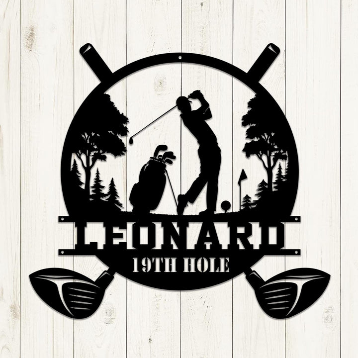 Custom Golf Metal Wall Sign-Personalized Golf Metal Wall Art-Golf Metal Wall Decor-Golf Gifts-19th Hole Sign-Golf Metal Name Sign-Golf Decor