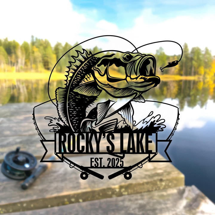 Custom Metal Fish Sign,Fishing Gifts for Men,Personalized Fishing Metal Art,Fisherman Gift,Fish Metal Name Sign,Bass Fishing Metal Monogram